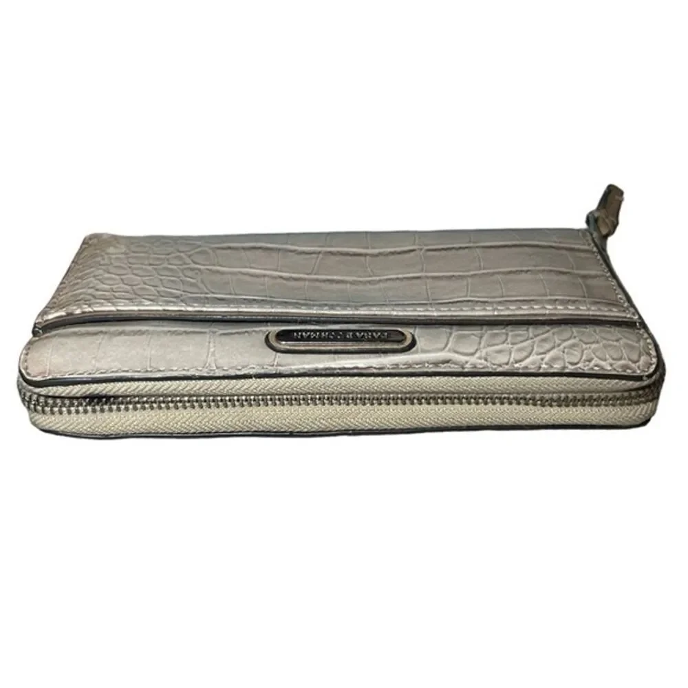 Dana Buchman Tan Croc Faux Leather Large Accordion Ziparound Continental Wallet